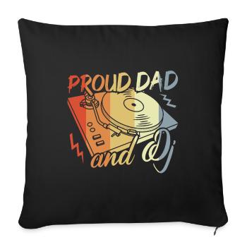 Disc Jockey Papa - Sofa pillowcase 17,3'' x 17,3'' (45 x 45 cm) - black - Front