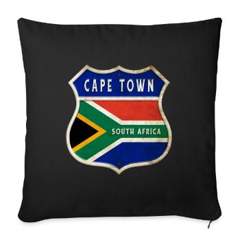 Le Cap Afrique du Sud Armoiries Drapeaux Design - Housse de coussin décorative 45 x 45 cm - noir - Devant