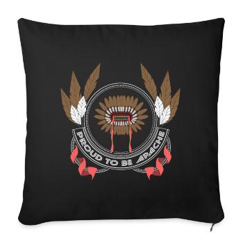 Plumes indiennes indigènes - Housse de coussin décorative 45 x 45 cm - noir - Devant