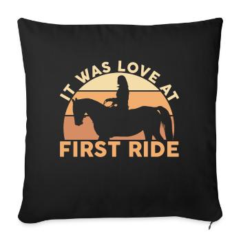 It Was Love at First Ride Horses Horse Rider - Sofakissenbezug 45 x 45 cm - Schwarz - Vorne