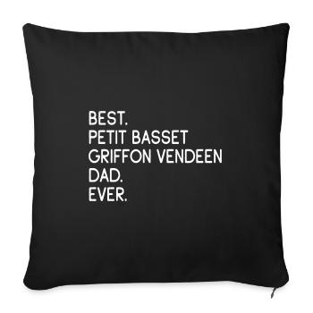 Petit Basset Griffon Vendéeen - Housse de coussin décorative 45 x 45 cm - noir - Devant