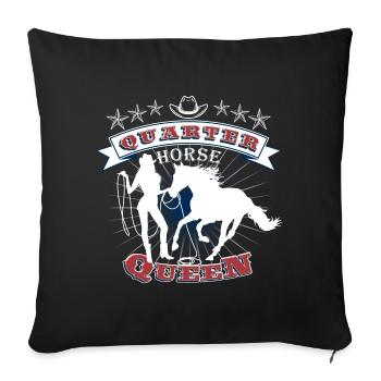 Quarter Horse Western Riding - Housse de coussin décorative 45 x 45 cm - noir - Devant