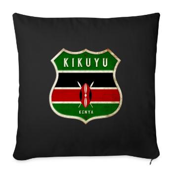 Kikuyu Kenya Armoiries Drapeaux Design - Housse de coussin décorative 45 x 45 cm - noir - Devant