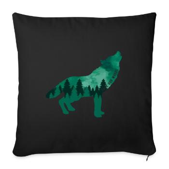 Changement climatique Protection de l’environnement Wolf Durable - Housse de coussin décorative 45 x 45 cm - noir - Devant