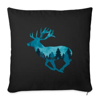 Climate Change Environmental Protection Deer Stag - Sofa pillowcase 17,3'' x 17,3'' (45 x 45 cm) - black - Front