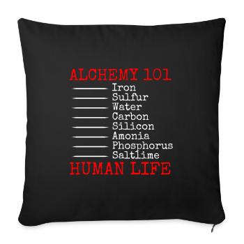 Alchemist Wisdom Research - Sofa pillowcase 17,3'' x 17,3'' (45 x 45 cm) - black - Front