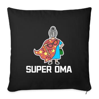 Superoma Brille Großmama Oma Statement Großmutter - Sofakissenbezug 45 x 45 cm - Schwarz - Vorne