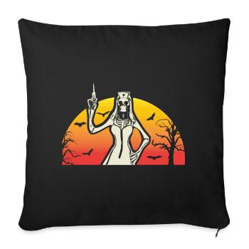 Halloween Nurse Syringe Funny Gift - Sofa pillowcase 17,3'' x 17,3'' (45 x 45 cm) - black - Front