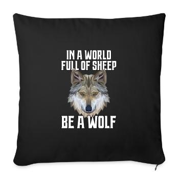 Polygone du loup - Housse de coussin décorative 45 x 45 cm - noir - Devant