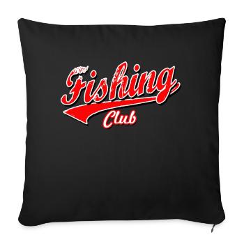 poisson pêcheur pêcheur club de pêche pêche au brochet casquette - Housse de coussin décorative 45 x 45 cm - noir - Devant