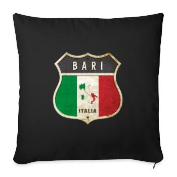 Bari Italie Armoiries Drapeaux Design - Housse de coussin décorative 45 x 45 cm - noir - Devant