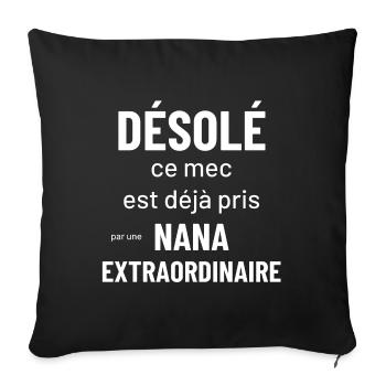 désolé ce mec est déjà pris par une nana extra - Housse de coussin décorative 45 x 45 cm - noir - Devant