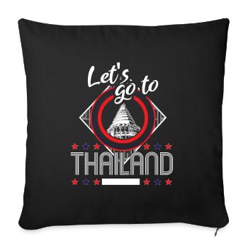 Thaïlande Origine des vacances - Housse de coussin décorative 45 x 45 cm - noir - Devant