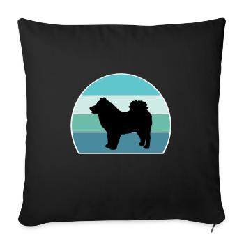 Eurasier Dog Silhouette Vintage Sunset pour Dog Lov - Housse de coussin décorative 45 x 45 cm - noir - Devant