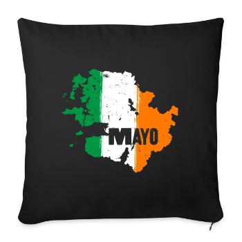 | du comté de Mayo Ireland Contour de la carte du drapeau - Housse de coussin décorative 45 x 45 cm - noir - Devant