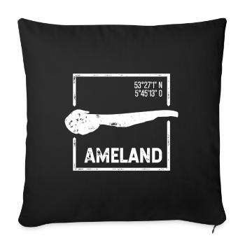 | Ameland Conception de timbres Island Silhouette - Housse de coussin décorative 45 x 45 cm - noir - Devant