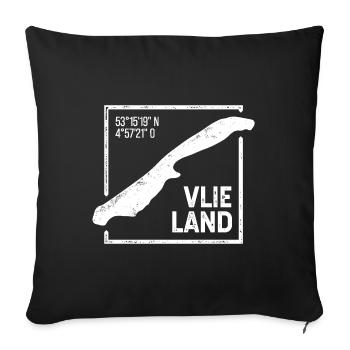 | Vlieland Conception de timbres Island Silhouette - Housse de coussin décorative 45 x 45 cm - noir - Devant