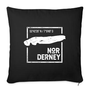 Norderney | Island silhouette stamp design - Sofa pillowcase 17,3'' x 17,3'' (45 x 45 cm) - black - Front