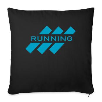 Marathon Running Run jogging - Housse de coussin décorative 45 x 45 cm - noir - Devant