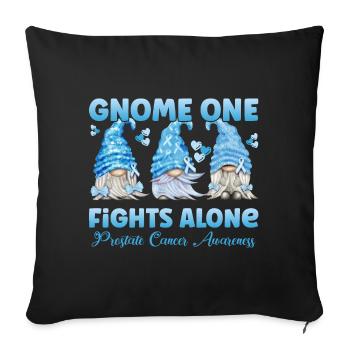 Prostate Cancer Awareness Light Blue Gnome - Sofa pillowcase 17,3'' x 17,3'' (45 x 45 cm) - black - Front
