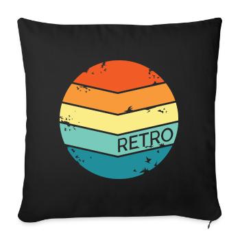 retro symbol circle circles logo symbols classic - Sofa pillowcase 17,3'' x 17,3'' (45 x 45 cm) - black - Front