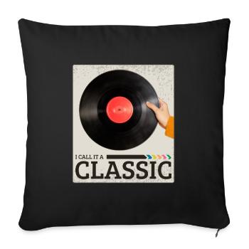 Je l’appelle un disque de musique rétro vinyle classique - Housse de coussin décorative 45 x 45 cm - noir - Devant