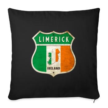 Limerick Irlande Armoiries Drapeaux Design - Housse de coussin décorative 45 x 45 cm - noir - Devant