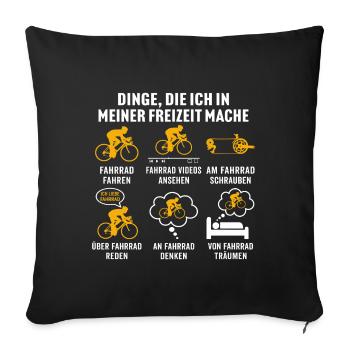 fahrrad fahren t-shirt radfahrer - Sofakissenbezug 45 x 45 cm - Schwarz - Vorne