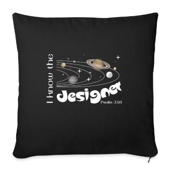 Christian Design Je connais le Designer Psaume 33:6 - Housse de coussin décorative 45 x 45 cm - noir - Devant