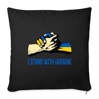 Je suis aux côtés de l’Ukraine - Housse de coussin décorative 45 x 45 cm - noir - Devant
