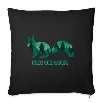 Protection de l’environnement Écureuils Changement climatique Conservation de la nature - Housse de coussin décorative 45 x 45 cm - noir - Devant