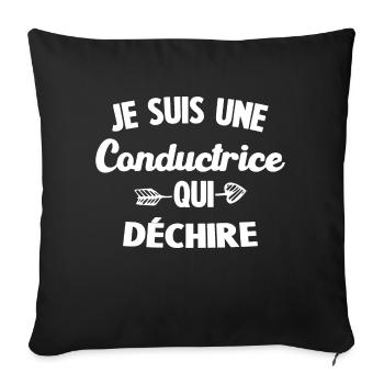 Je Suis Une Conductrice Qui Déchire - Housse de coussin décorative 45 x 45 cm - noir - Devant