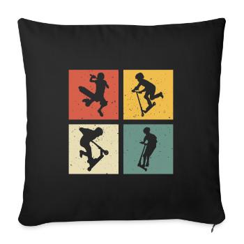 Scooter retro scooter scooter - Sofa pillowcase 17,3'' x 17,3'' (45 x 45 cm) - black - Front