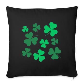 Trèfle, Trèfle, Irlandais, Printemps, Saint-Patrick - Housse de coussin décorative 45 x 45 cm - noir - Devant
