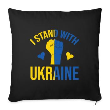 I Stand With Ukraine - Sofa pillowcase 17,3'' x 17,3'' (45 x 45 cm) - black - Front