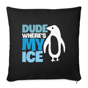 Pingouin Réchauffement climatique Changement climatique - Housse de coussin décorative 45 x 45 cm - noir - Devant
