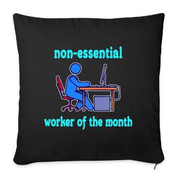 Humorous Home Office Statement Working At Home - Sofa pillowcase 17,3'' x 17,3'' (45 x 45 cm) - black - Front