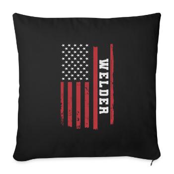 Métallurgiste Serrurier Soudeur Soudage Dicton - Housse de coussin décorative 45 x 45 cm - noir - Devant