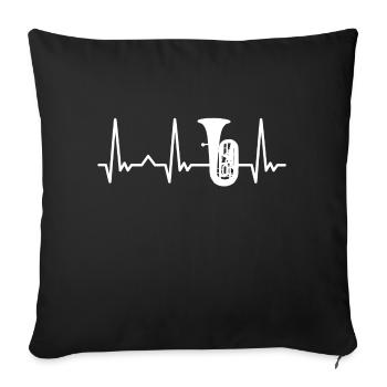 Tuba Tuba Player Instrument Saying - Sofa pillowcase 17,3'' x 17,3'' (45 x 45 cm) - black - Front