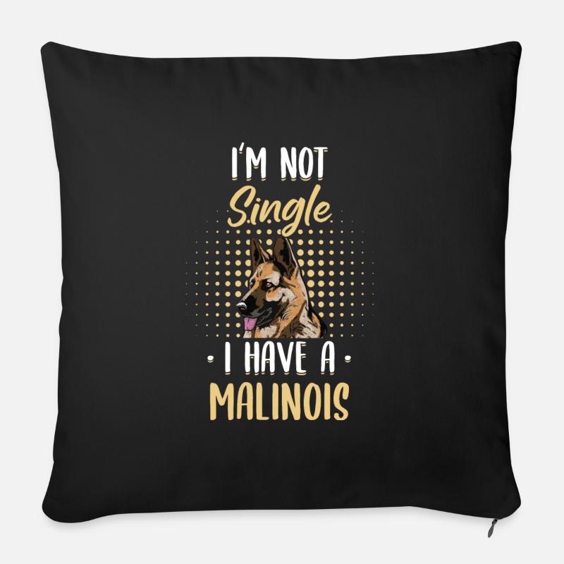 Malinois Propriétaire de chien - Housse de coussin décorative 45 x 45 cm - noir