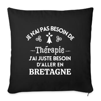 Bretagne, Bretagne humour, je suis Breton - Housse de coussin décorative 45 x 45 cm - noir - Devant