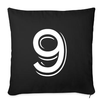 9 ans numéro maillot 9 t-shirt 9 - Housse de coussin décorative 45 x 45 cm - noir - Devant