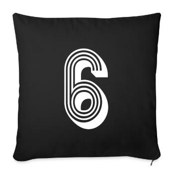 6 years number jersey 6 T-shirt 6 - Sofa pillowcase 17,3'' x 17,3'' (45 x 45 cm) - black - Front