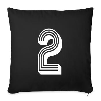 2 years number jersey 2 T-shirt 2 - Sofa pillowcase 17,3'' x 17,3'' (45 x 45 cm) - black - Front