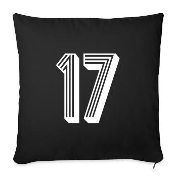 17 Jahre Nummer Trikot 17 T-shirt 17 - Sofakissenbezug 45 x 45 cm - Schwarz - Vorne