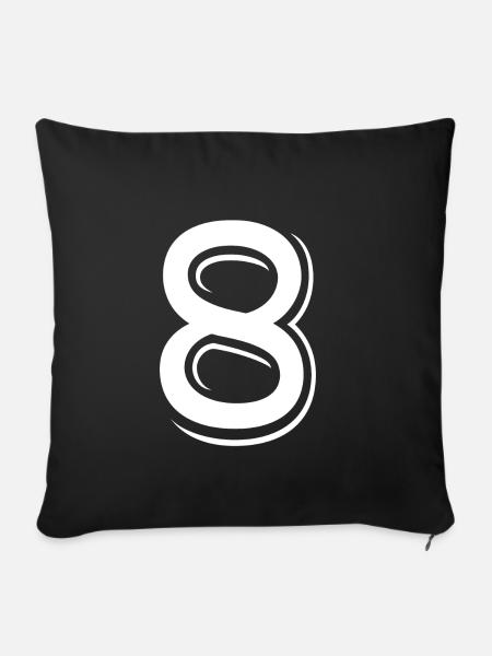 8 Jahre Nummer Trikot 8 T-shirt 8 - Sofakissenbezug 45 x 45 cm - Schwarz