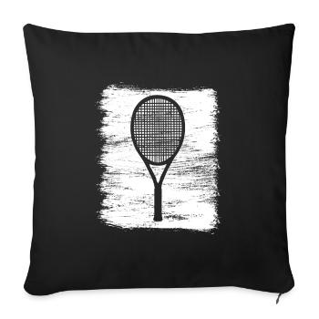 Tennis racket - Sofa pillowcase 17,3'' x 17,3'' (45 x 45 cm) - black - Front