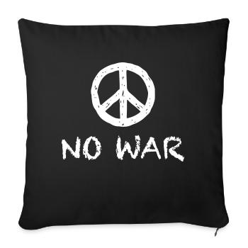 No War Peace Zeichen - Sofakissenbezug 45 x 45 cm - Schwarz - Vorne