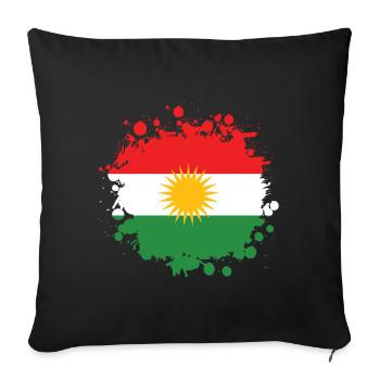 Conception de drapeaux Splash Kurdistan - Housse de coussin décorative 45 x 45 cm - noir - Devant