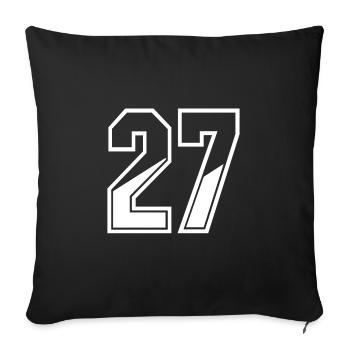27 years jersey number 27 T-shirt number 27 - Sofa pillowcase 17,3'' x 17,3'' (45 x 45 cm) - black - Front
